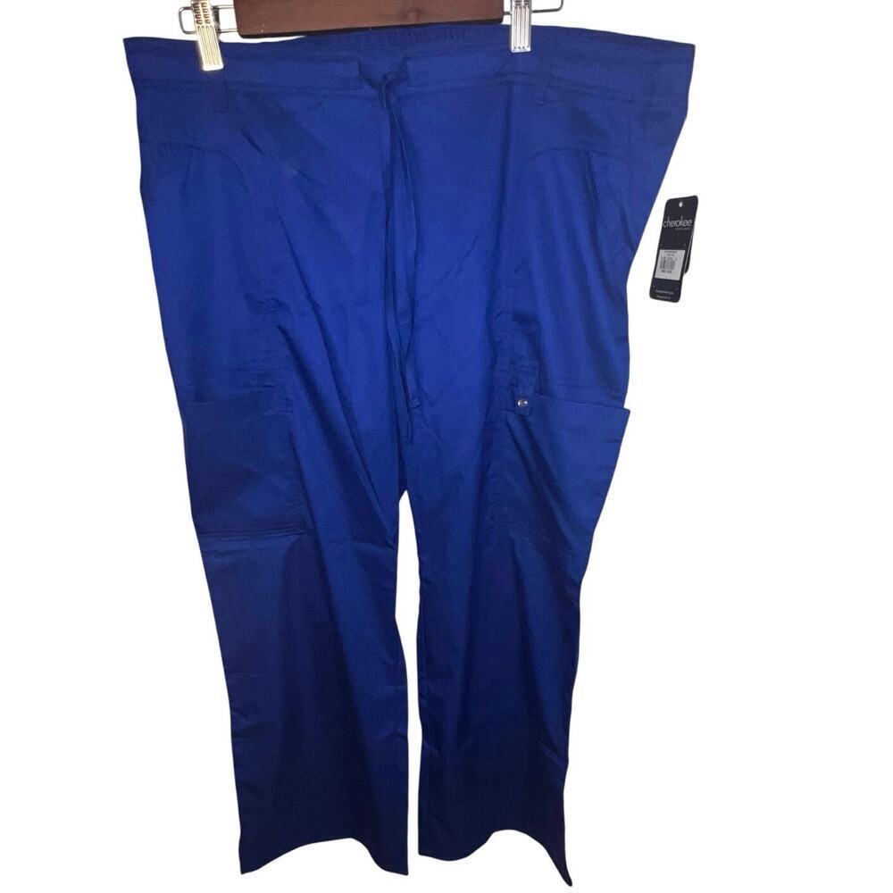 Cherokee Lux Petite XL,contemporary LoRise Flare Drawstring Cargo Scrub Pant NEW